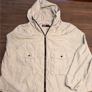 Zara mint green Hooded Windbreaker